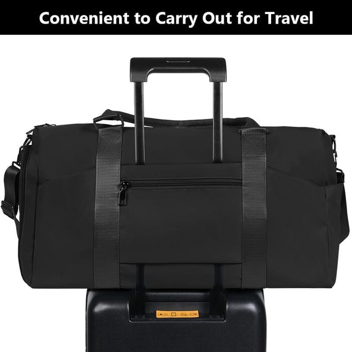 Спортивна сумка Flintronic, дорожня сумка, сумка-мішок з відділенням для взуття та мокрих речей, водонепроникна, для подорожей та спорту, чорна