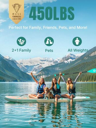 Надувне SUP-борд Niphean Stand Up Paddle Board з сидінням та аксесуарами, 320 см, для 2 осіб, до 200 кг