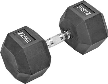 Гантелі Hexagon Studio 55 кг (2x27,5 кг), гумові, чорні