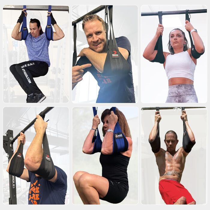 Підвісні ремені для преса DMoose Fitness, чорні, з товстою підкладкою, для турніка та тренування м'язів кора, 2 антикорозійні карабіни