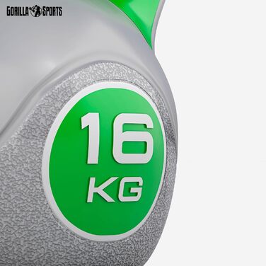 Кетлбел GORILLA SPORTS® 2-20 кг - вага для фітнесу, тренувань, з пластиковою підставкою (окремо/набір)