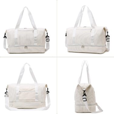 Спортивна сумка-рюкзак для жінок, 35л, Weekender, для подорожей та тренувань, з відділенням для взуття та мокрих речей, бежева