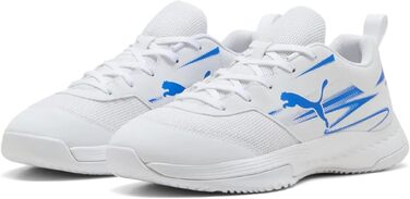 Дитячі унісекс кросівки PUMA Varion Li Jr для залу (Indoor Court Shoe), білі/блакитні, розмір 38 EU