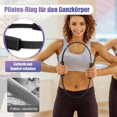 Набір для пілатесу: кільце, стрічки, міні-м'яч, постер, сумка. Core-тренінг для жінок. Чорний колір