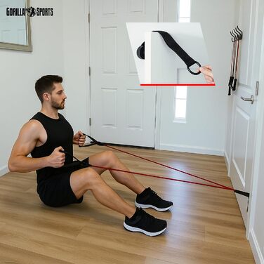 Набір для пілатесу GORILLA SPORTS® з регульованою стійкою, еластичними стрічками та петлями для рук та ніг - для дому, фітнесу та силових тренувань