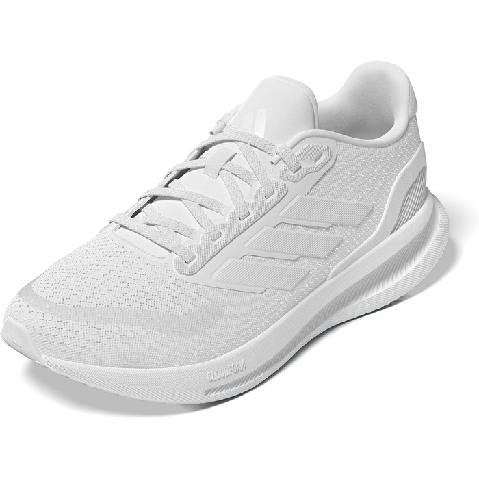 Жіночі кросівки для бігу adidas Runfalcon 5 Cloud White — білі, з амортизацією Cloudfoam та дихаючою сіткою, розмір 39 1/3 EU