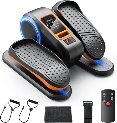 Еліптичний тренажер Gonex під стіл для літніх людей, електричний, з пультом керування, 16 рівнів швидкості, ручний та автоматичний режими (Помаранчевий)