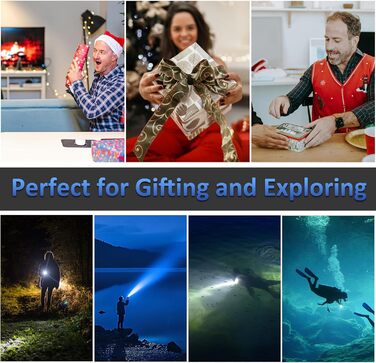 Ліхтар під водою WINDFIRE Taucher – потужний, водонепроникний, з індикатором заряду, 4 режими, кут променя 12°, для дайвінгу та снорклінгу (сірий)