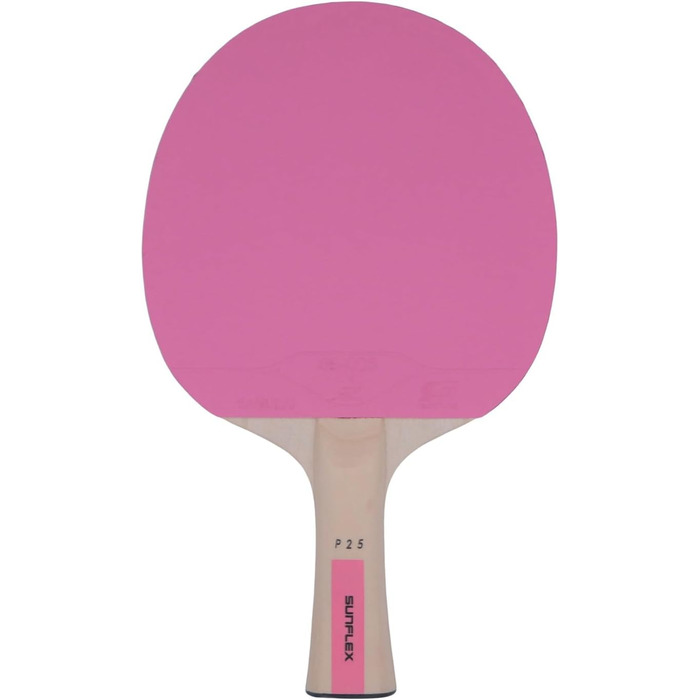 Sunflex® Color COMP P25 ракетка для настільного тенісу з рожевою накладкою, ITTF сертифікат, для початківців, легка, з увігнутою ручкою