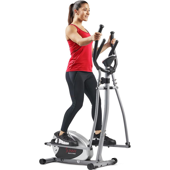 Еліптичний тренажер Sunny Health & Fitness SF-E905 для дому, магнітний, 8 рівнів навантаження, LCD-дисплей, до 100 кг