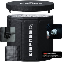 Eisfass Easy 2.0 – Преміум крижаний бак для відновлення та концентрації – Складаний бак з ізоляцією, кришкою та стабільною конструкцією (Ø 75 см × 70 см H) Без аксесуарів