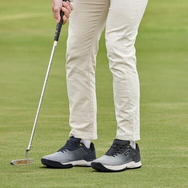 Гольф-взуття FitVille для чоловіків, широка модель, сіро-біле, розмір 40-49, X-широке, дихаюче, на шнурівці