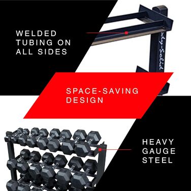 Стійка для гантелей Body-Solid GDR-363 універсальна, органайзер для гантелей, стелаж для гантелей, металевий, преміум-якість