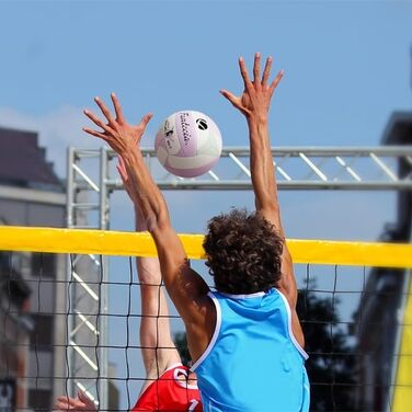 Волейбольний м'яч Fantecia, розмір 5, з насосом. М'який шкіряний волейбольний м'яч для пляжного та залу, ідеальний подарунок для дівчат, підлітків та дорослих. Колір: фіолетовий.
