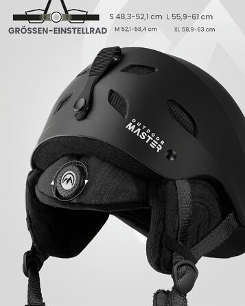 Комплект OutdoorMaster Kelvin: гірськолижний шолом та професійна маска для лиж та сноуборду, чорний, розмір L