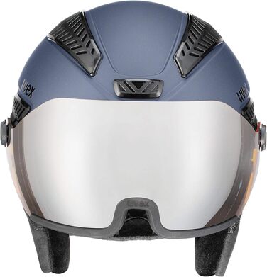 Лижний шолом uvex HLMT 600 з візором, синій матовий, для дорослих, 53-55 см
