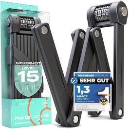 IMPACT® FlexLock 15 - Преміум складне велозамкe з високим рівнем безпеки. Довжина 120 см, витримує до 1,5 тонни. Замок з ключем/кодом.