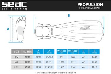 Ласти Seac Propulsion з регульованим ремінцем, білі, розмір 43/45