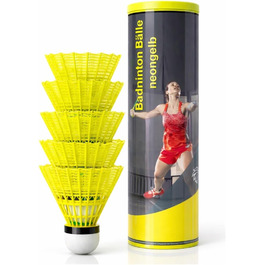 6 штук воланчики для бадмінтону жовтого кольору, для тренувань та змагань. Воланчики для бадмінтону для гри на відкритому повітрі та в приміщенні