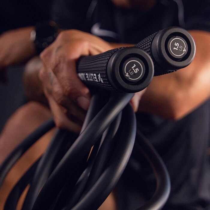 Стрибкове канат для Муай Тай 3.0 - з вагою, для чоловіків та жінок - професійний, для інтенсивних тренувань, MMA та фітнесу, для всього тіла (чорний)