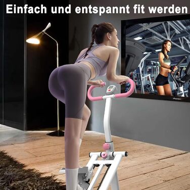 Сходи-степер з регульованим опором для дому – тренажер для кардіотренувань з LCD-дисплеєм та компактним дизайном | Ідеальний для домашнього спортзалу, квартири та офісу (Білий)