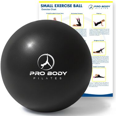 Пілябольний м'яч ProBody Pilates, 9 дюймів, для фітнесу, йоги, стабілізації та фізіотерапії, чорний