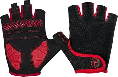 Велосипедні рукавички MOREOK для чоловіків та жінок, літні, напівпальцеві, 5 мм SBR гель, протиковзкі, амортизуючі, для гірського велосипеда, шосе та даунхілу, червоні