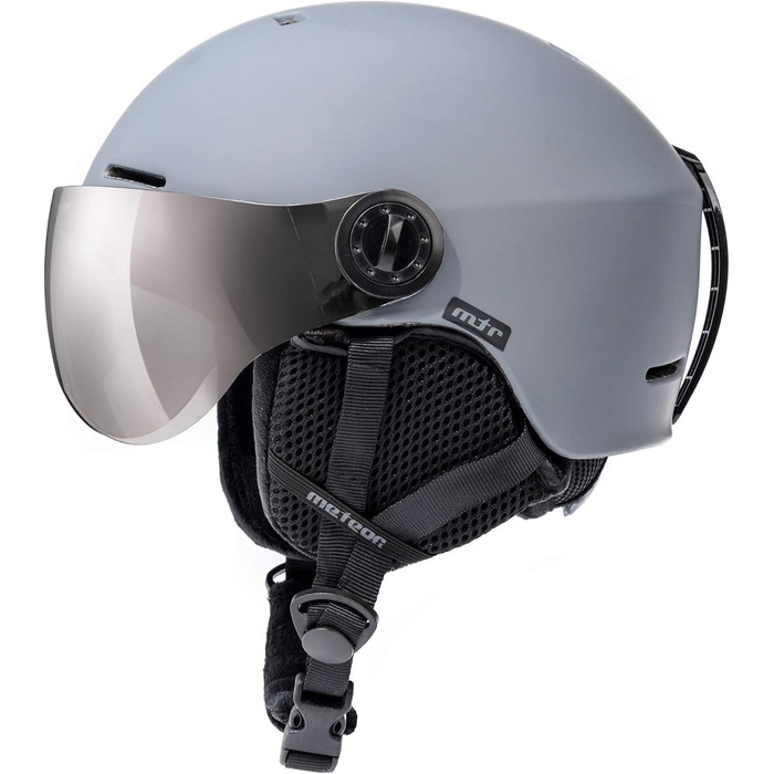 Шолом гірськолижний дитячий/жіночий/чоловічий Meteor, розмір M (55-58 см), сірий