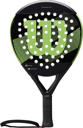 Падeль-ракетка Wilson Blade Elite, скловолокно/EVA, 365 г, чорний/зелений, WR033011U2