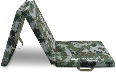 Складаний гімнастичний мат Hop-Sport 180x60x5 см, товщина 5 см, для фітнесу та дому з ручками, підлога, спортивний мат для тренувань