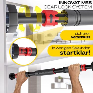 Турнік для дверей Sportstech KS260/270, до 200 кг, без свердління, регульований, для дому, калістеніка