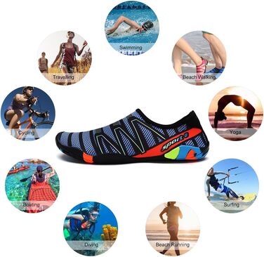 Чоловічі та жіночі аквашузи для плавання та відпочинку на пляжі, дихаючі, з антиковзким покриттям, швидко сохнуть, розмір 44 EU, колір зелений