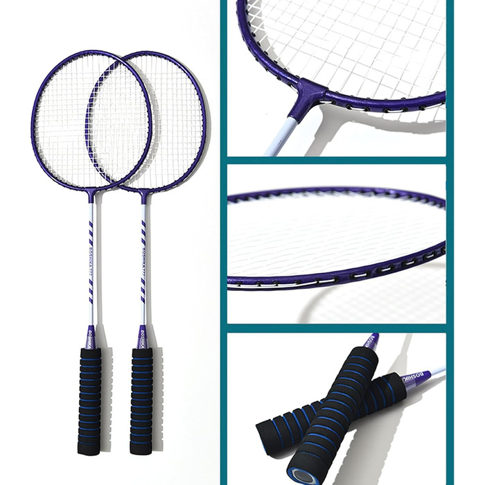 Набір для бадмінтону Carbon Profi: 2 ракетки, сітка, м'ячики, сумка. Підходить для початківців