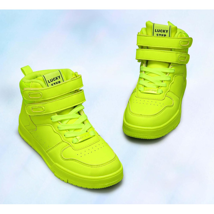 Жіночі баскетбольні черевики Lucky Step з клямкою - стильні кросівки з екошкіри, 37 EU, лайм