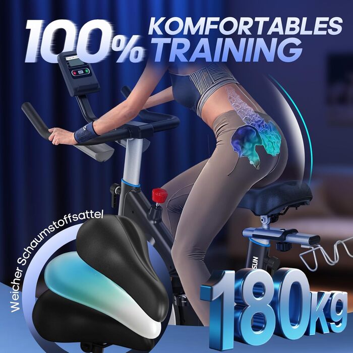 Ергометр DMASUN для дому з регульованим магнітним опором, стійкою для гантелей, важким маховиком, LCD-монітором, регульованою висотою, фітнес-велосипед до 180 кг, зелений [2026 модель]