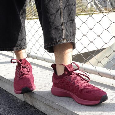 Чоловічі кросівки для бігу та занять спортом: дихаючі, легкі, slip-on, для фітнесу, залу, джогінгу, червоні, 45 EU