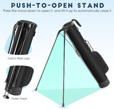Сумка для гольфу Findway: сталева сумка з ременями, легка та міцна, для тренувань та гри, 80 см (PBK)