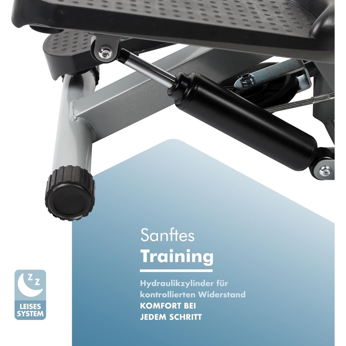 Міні степер PORTENTUM для дому з еластичними стрічками та LCD-дисплеєм - 5 функцій, Stairmaster 3-в-1 для ніг та рук, регульована інтенсивність, компактний фітнес-тренажер