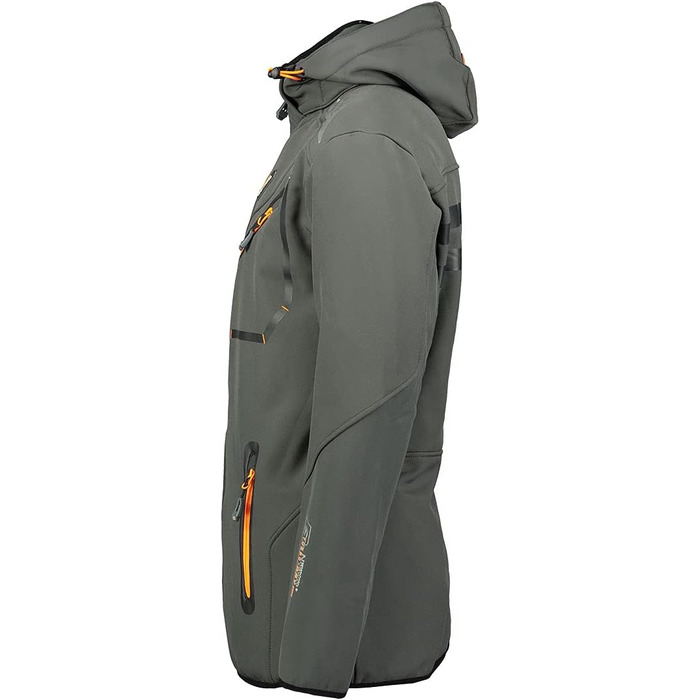 Чоловіча водонепроникна куртка-софтшелл Geographical Norway Royaute з капюшоном, тактичний вітрозахисний outdoor-пальто для гірських походів та лиж, темно-сіра (L)