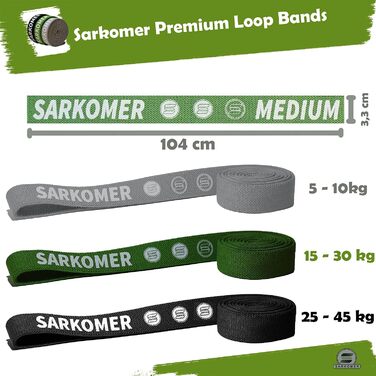 Набір фітнес-гумок Sarkomer Pilates 3 шт. з бавовни | Фітнес-гумки | Терапевтичні гумки для вправ | Гумки для підтягувань
