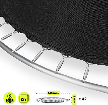 Трамплін гірчастий Hypermotion Outdoor для дітей 244/305/366/430/487 см - Швидковисихаючий, водонепроникний, чудова пружність, для саду (діаметр 244/305/366/430/487 см)