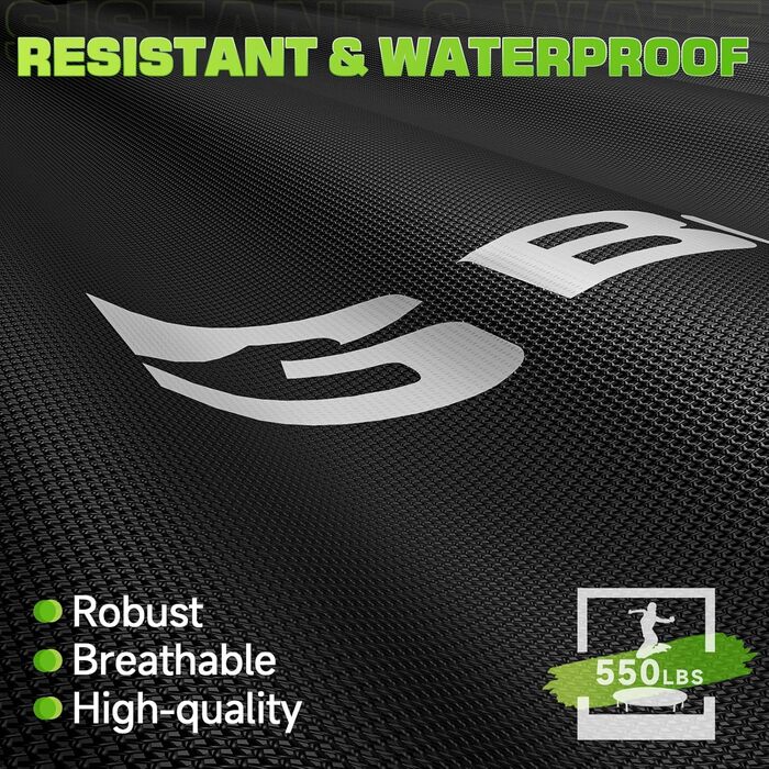 Батут для дому BCAN Fitness, діаметр 102/122 см, з пружинами/ bungee-шнурами, для дорослих до 250 кг, з регульованими ручками, тихий та з низькою вібрацією, 122 см, зелений