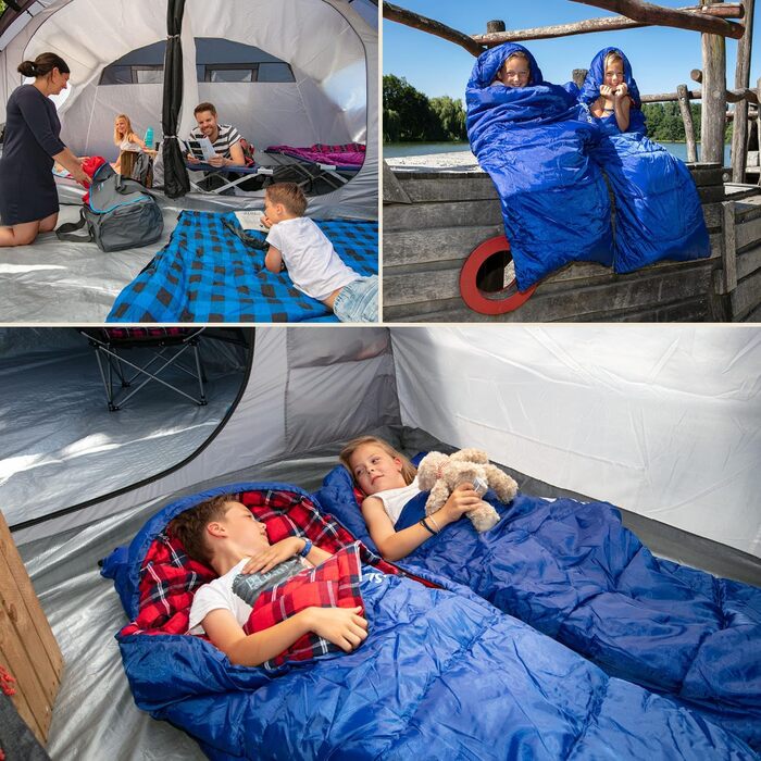 Спальний мішок для дітей Skandika Dundee Junior | Теплий, водонепроникний, флісовий, 175x70 см, індиго