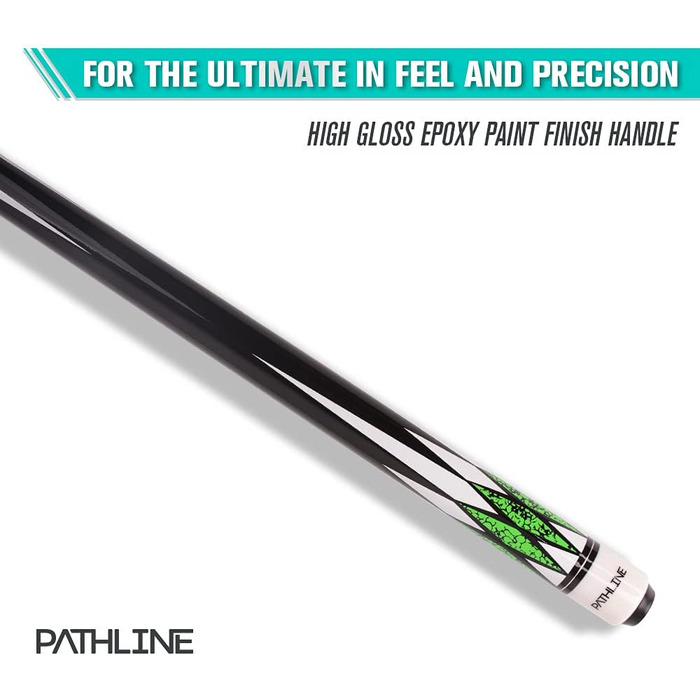 Більярдний кий Pathline Billardqueue-Set, 147,3 см, канадський клен, набір з чотирма киями та кейсом (510 г, 538 г, 567 г, 595 г), колір зелений
