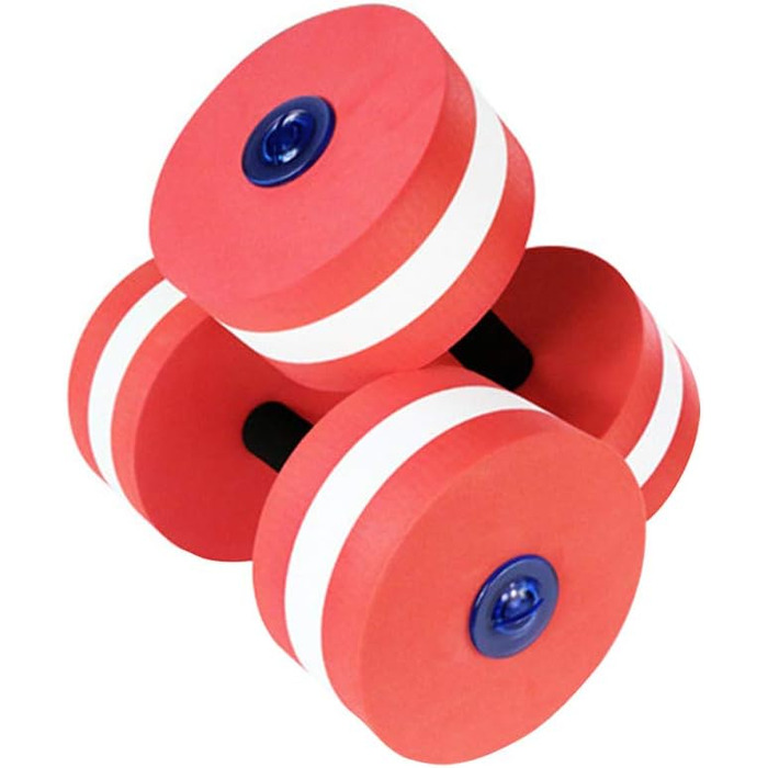 Набір з 2 аква-гантелів для занять у воді, знімний пінопласт, з ручками, для чоловіків та жінок, фітнес у воді (Рожево-червоний)