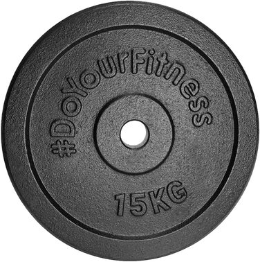 Диск DoYourFitness для гантелі, чавунний, 0,5-15 кг, отвір 28/29 мм, сірий