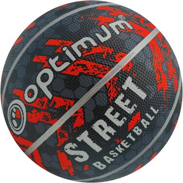 Баскетбольний м'яч OPTIMUM: зносостійкий, для гри в приміщенні та на вулиці, оптимальний контроль та точність (Розмір 7, ЧОРНИЙ/ОРАНЖЕВИЙ)