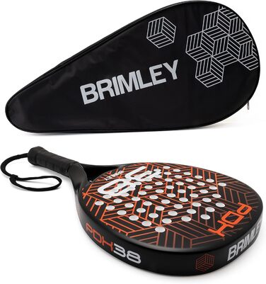 Плечовий захист Brimley Padelschläger Carbon PDX38 для падел-тенісу | 100% карбон, Eva-наповнювач | Для початківців та досвідчених гравців