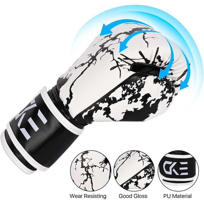 Боксерські рукавички для дітей CKE, 5-12 років, тренувальні, для боксерського мішка, кікбоксингу, муай-тай, зелені (чорно-білі)