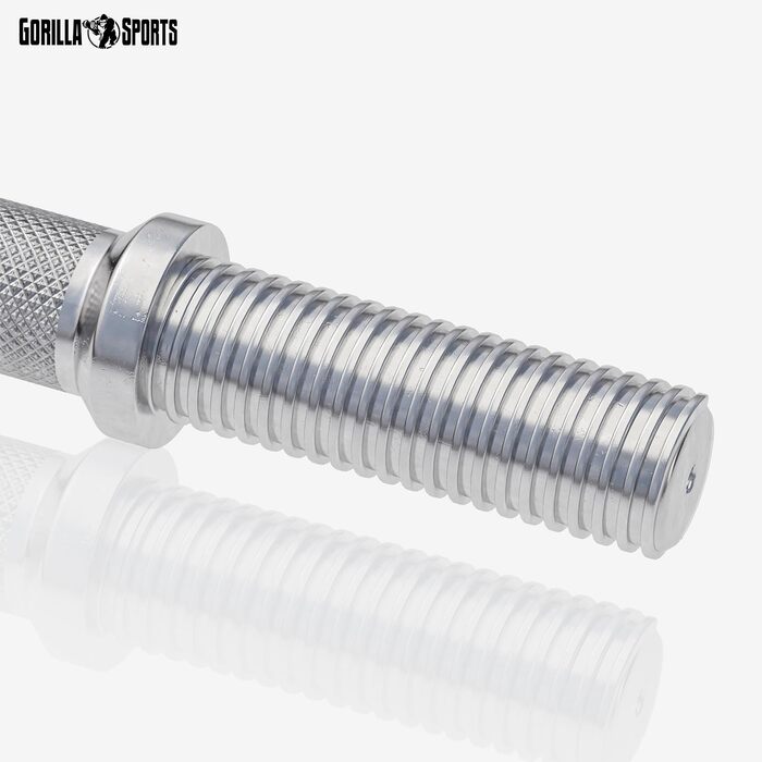 Гантельні грифи GORILLA SPORTS 35 см, 2 шт, 30 мм, зіркові замки, хромовані, сріблясті/чорні – короткі штанги для гантелей